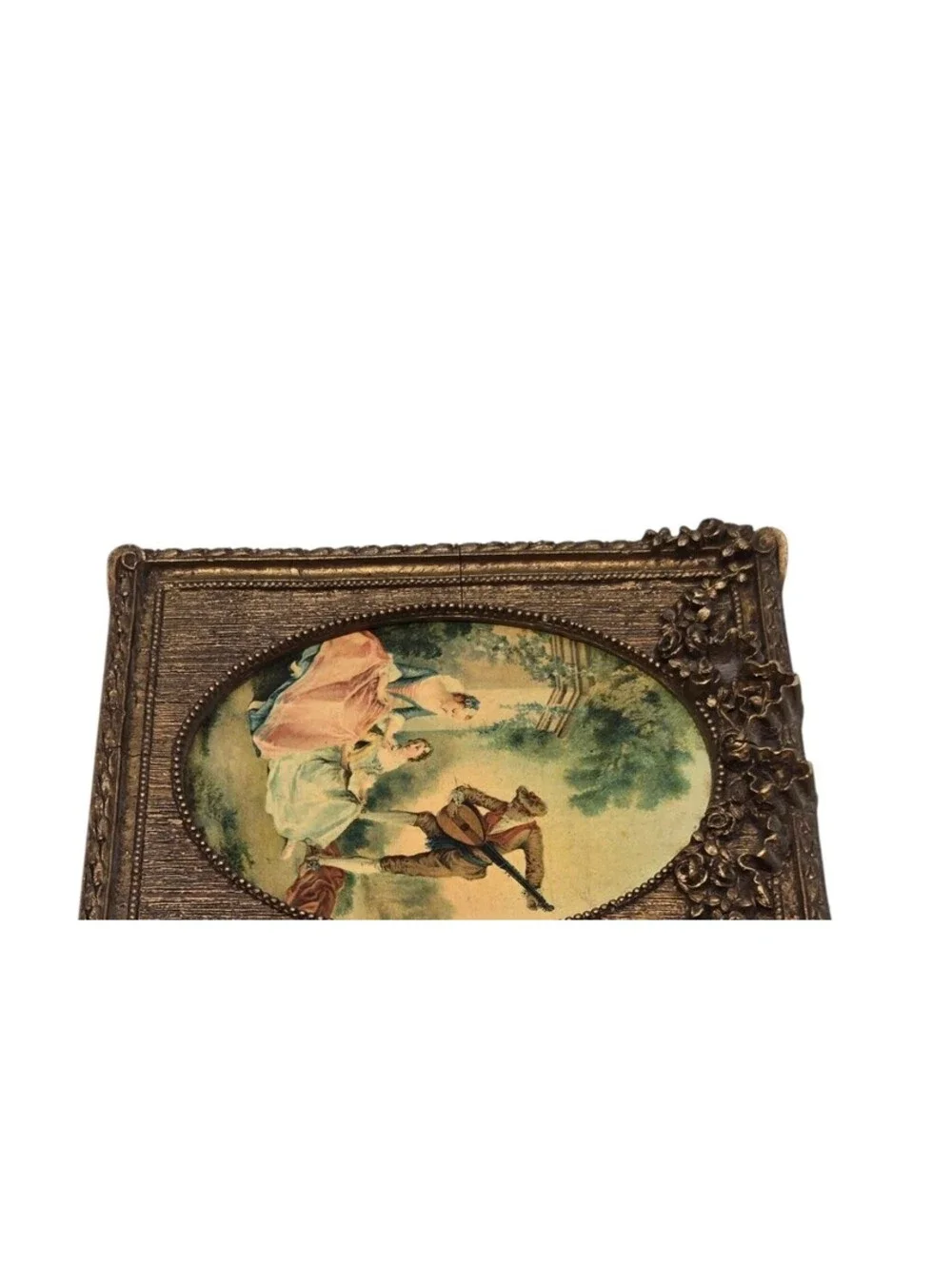 1930s Victorian Ornate Photo Frame Cameo E.J.S. MFG CO Music Hour 6x4
